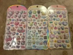 【正規品】　サンリオコットンパフィーシール　人気3種セット