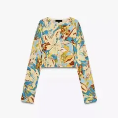 新品 ZARA プリントニットトップス