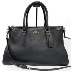 極美品 COACH 2way ハンドバッグ　ショルダーバッグ ブラック A4可