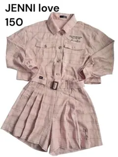 JENNI love ジェニィラブ　チェック柄セットアップ　150 ピンク　春