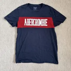 Abercrombie ロゴ Tシャツ M ネイビー/レッド