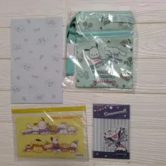 サンリオ　当りくじ　シナモロール　ポチャッコ　サコッシュ　グリーン●ステッカー