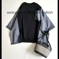 ◇美品◇unica◇1.2万◇大きいサイズ感◇切替シャツカットソー◇黒 