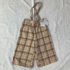 新品未使用　タグ付き　チェック柄サスペンダー付きパンツ　サロペット