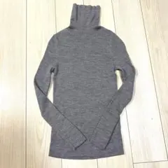 UNIQLOユニクロ　エクストラファインメリノ　タートルネックセーター グレーM