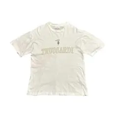 イタリア製 Trussardi Tシャツ 白 1 古着 トラサルディ ロゴのサムネイル