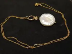 バロックパール 天然石 チャーム ネックレス 14kgf 新品◎一点物 