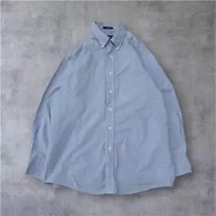【CHAPS】アメリカ古着BDメンズ長袖オックスフォードシャツアメカジ無地ブルー