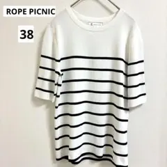 ⁠ロペピクニックROPE PICNIC ボーダーニット カットソー半袖38 M⁠のサムネイル