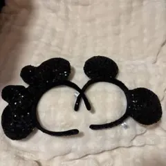 ミッキー・ミニー耳カチューシャ（黒）　ディズニーリゾート