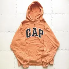 90s OLDGAP ワッペン刺繍 【L】スウェットパーカー Y2K オレンジ
