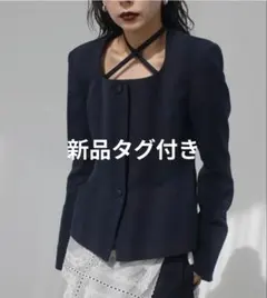 【新品】Ameri　2WAY SQUARE NECK CROP JACKET