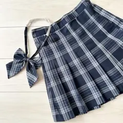 WEGO 制服　スカート　リボン　プリーツスカート　スクールスカート　紺チェック