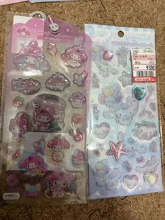 サンリオ マイメロ シナモロール キラキラシール 2枚セット