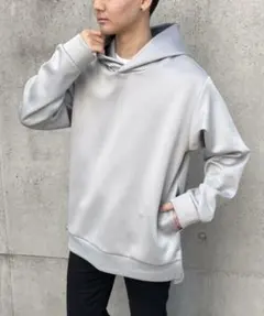 美品　COMME CA ISM フード付きパーカー メンズM ライトグレー