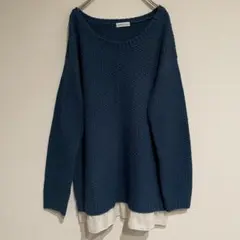 【F】earth music&ecology ❤️ ダークブルー ニット アース