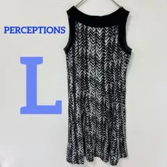 PERCEPTIONS 【L】ノースリーブワンピース ワンピース ひざ丈