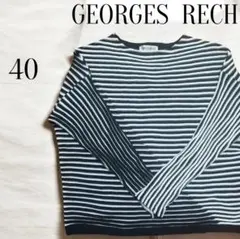 GEORGES RECH 40 ボーダー×ストライプ切替トップス ボートネックのサムネイル