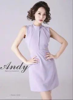 【Andy】背中開きノースリーブ くびれ透けフレアミニドレス