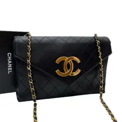 シャネル ビコローレ デカ マトラッセ ラムスキン チェーン ショルダー バッグ