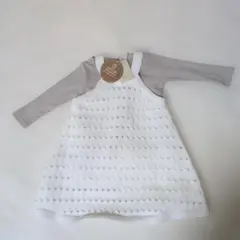 新品　プティマイン アメスリニットワンピ 　長袖シャツセット　 女の子 80