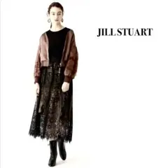 JILL STUART ローラレースロングスカート 黒のサムネイル