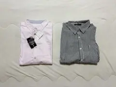ストライプ長袖シャツ・ピンクシャツのサムネイル