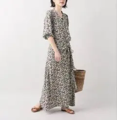 plage olive wrap ドレス カシュクールワンピ ゆったり 総柄のサムネイル