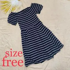 【ヘザー】ワンピース カジュアル フェミニン ボーダー シンプル 女子会 デート