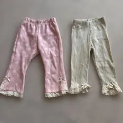 花柄レース付きフレアパンツ2点セットAosta 保育園着