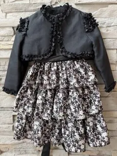 【即日発送】110cm ドレス 花柄ワンピース 上着付