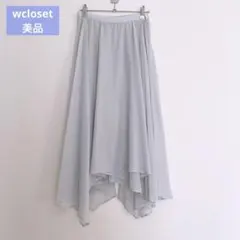 【 美品 】wcloset 箔プリントシフォンイレギュラーヘムギャザースカートのサムネイル