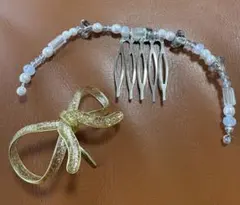 ヘアコーム リボンブローチ セットのサムネイル