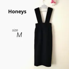 Honeys　サロペット　オーバースカート　ブラック　М