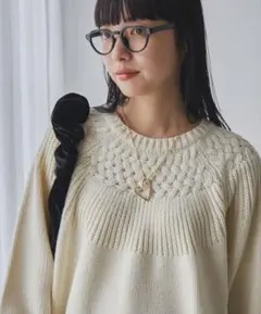 【coen】アイボリー オーバーサイズ ニットセーター