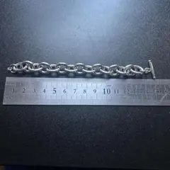 シルバーチェーンブレスレット トグル留め具 メキシカンジュエリー　ビンテージ