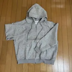 グレー フルジップ フード付きパーカー