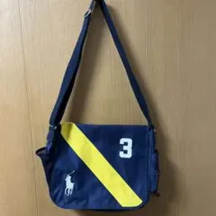 【ラルフローレン】ナイロンショルダーバッグ　ネイビー×イエロー