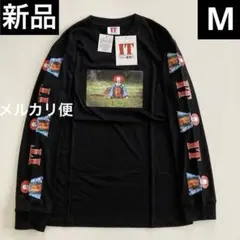 新品 ホラー映画 IT THE MOVIE ペニーワイズ 長袖 ムービーT 黒