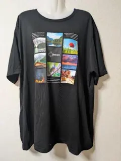 2025新作　LOGOS DAYS 風景写真プリント Tシャツ ブラック　5L