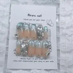 【現品】ネイルチップ ブルーマグネット ラメ シンプル ワンカラー