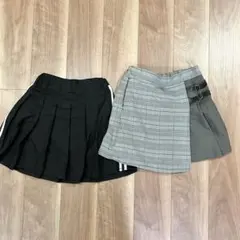 グローバルワーク　チェックスカート、プリーツスカートセット