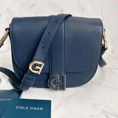 極美品✨ コールハーン ショルダーバッグ　紺 レザー