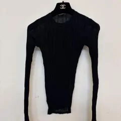 新品★ZARA シアーニット リブニット 長袖 ブラック Sのサムネイル