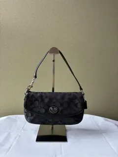 Coach black signature one shoulder bag