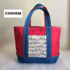 COOHEM コーヘン ツイード キャンバス トートバッグ レッド