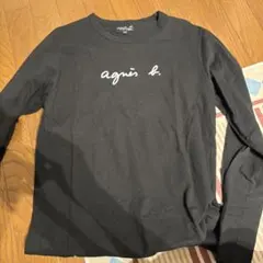 agnes b. homme 長袖 ロゴTシャツ ブラック サイズ2