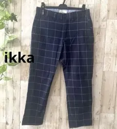 ikka イッカ メンズ パンツ チェック ネイビー Mサイズ チェックパンツ