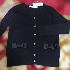 tocco 黒 リボン付き カーディガン M