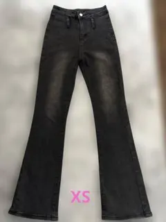 ブラックストレッチ　フレアデニム　XSのサムネイル